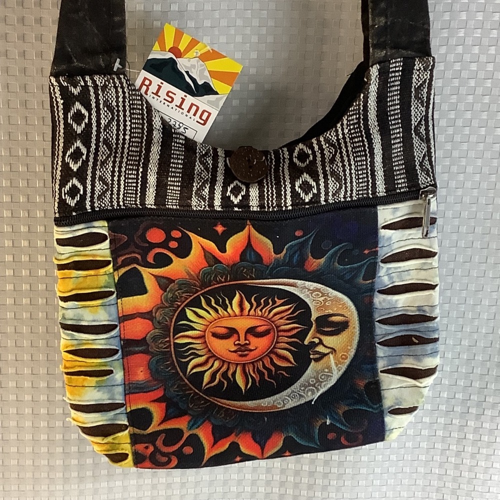 Rising International Multi Razor‎ Sun Moon Celestial Hippie Hobo Shoulder Bag